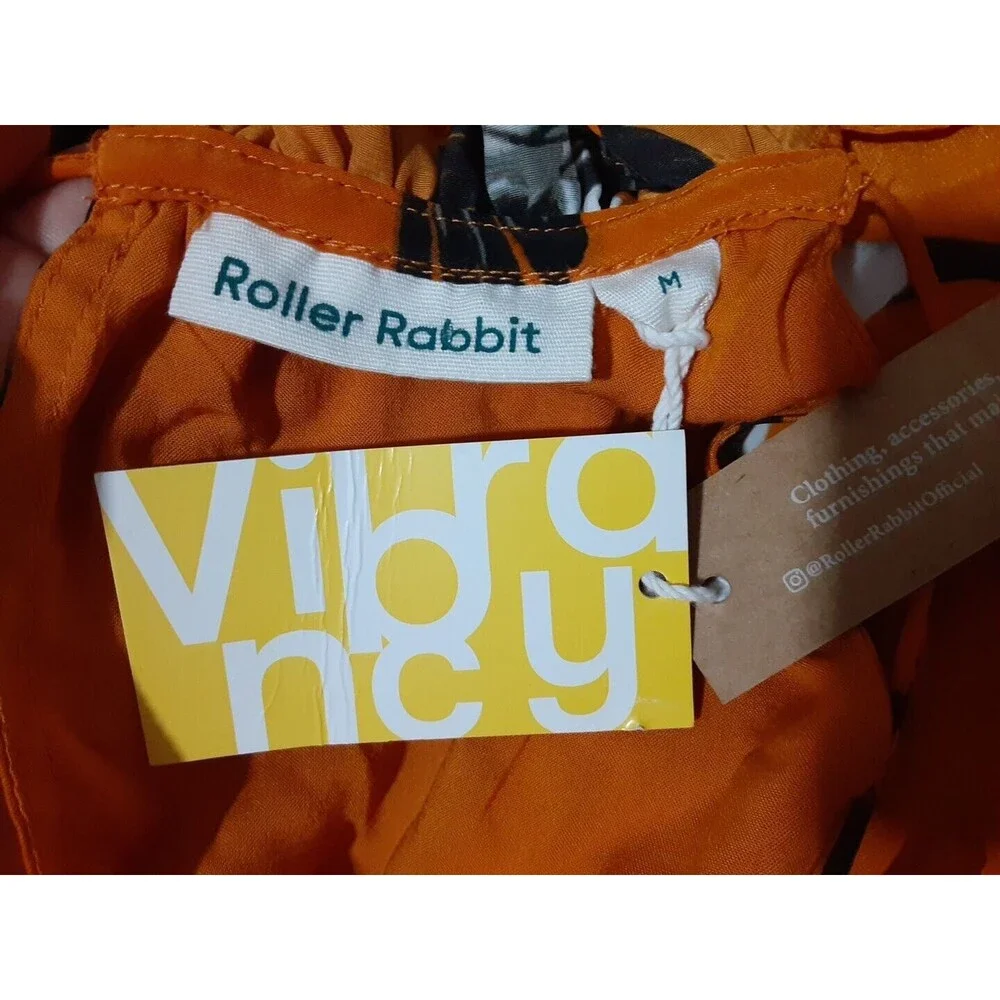 ROLLER RABBIT FLYING KARMA TEGAN Maxi DRESS Size M NWT $228 Crane Birds - Picture 7 of 11